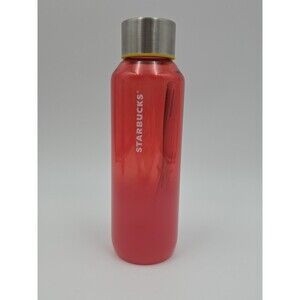 NWT Starbucks Red & Pink Ombre Frosted Glass 20oz Water Bottle | Tumbler